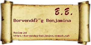 Borvendég Benjamina névjegykártya